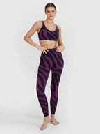 Legginsy - Damskie legginsy do jogi 4F 4FWSS25TFTIF325 - fioletowe - miniaturka - grafika 1