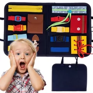 Zabawki interaktywne dla dzieci - Sensoryczna Tablica Manipulacyjna Montessori XXL - miniaturka - grafika 1