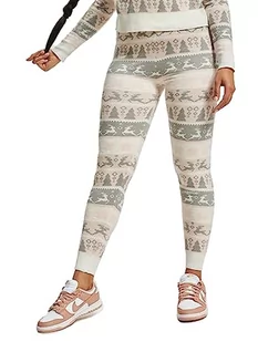 ONLY Onlxmas Comfy Deer Pant KNT legginsy damskie, Crystal Pink/Wzór: W. light Grey Melange/Cloud Dancer, XL - Legginsy - miniaturka - grafika 1