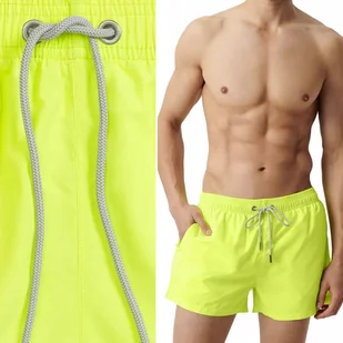 KĄPIELÓWKI MĘSKIE Atlantic Szorty Kąpielowe Neonowe Szybkoschnące - XL - Kąpielówki męskie - miniaturka - grafika 1