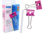 Spinacze i klipsy do papieru - Klipy biurowe 32mm Rapesco różwy SERCE 20 sztuk - miniaturka - grafika 1