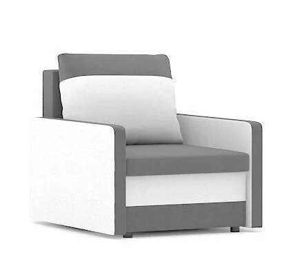 Fotel do salonu, pokoju, Milton, 69x85x70cm, biel, szary
