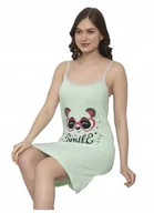 Piżamy damskie - Koszula nocna damska Cotton More ZIELONA miś r. M - miniaturka - grafika 1