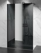 Ścianki i drzwi prysznicowe - Ścianka prysznicowa 90 cm okucia czarne szkło graftowe 8mm Swiss Liniger - miniaturka - grafika 1