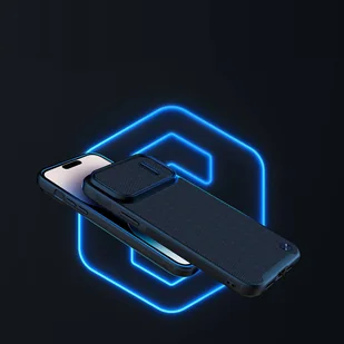 Nillkin Textured S Magnetic Case etui iPhone 14 Pro Max pokrowiec MagSafe z osłoną na aparat niebieski - Etui i futerały do telefonów - miniaturka - grafika 7