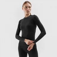 Koszulki sportowe damskie - Damski longsleeve termoaktywny 4F 4FRAW23USEAF138-20S - czarny - miniaturka - grafika 1