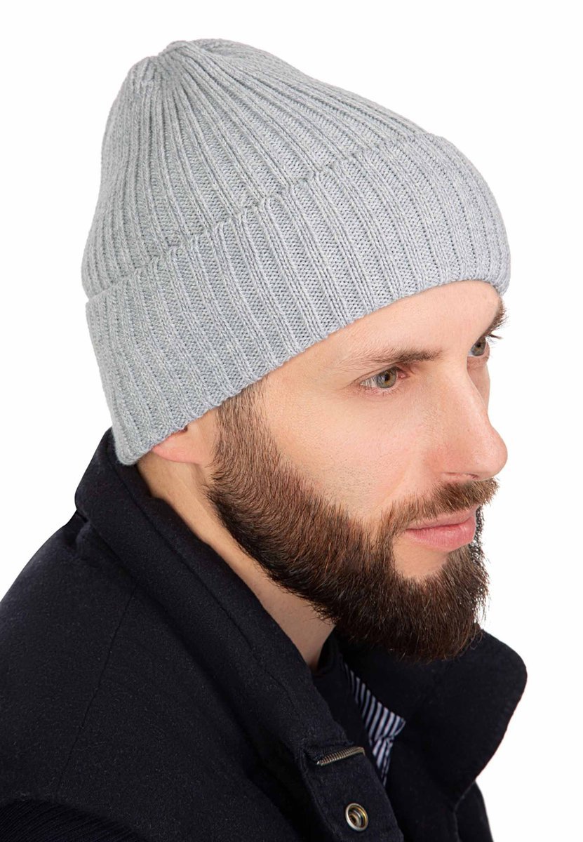 Męska czapka zimowa szara Ambra r.56/60