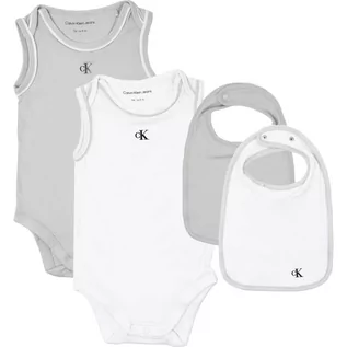 Śpiochy dla niemowląt - CALVIN KLEIN JEANS Zestaw MONOGRAM SLVLS BODY BIB GIFTPACK - grafika 1