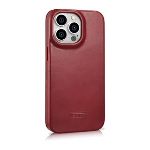 iCarer CE Oil Wax Premium Leather Folio Case skórzane etui iPhone 14 Pro z klapką magnetyczne MagSafe czerwony (AKI14220706-RD) - Etui i futerały do telefonów - miniaturka - grafika 4