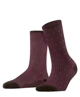 Skarpetki damskie - FALKE Damskie skarpety Rib Dot z ekologicznej bawełny, cienkie wzory, 1 para, brązowy (Dark Brown 5235), 40 EU - miniaturka - grafika 1