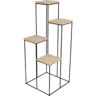 Kwietniki - Kwietnik stojący z 4 półkami czarny + dąb sonoma G9-K92 - miniaturka - grafika 1