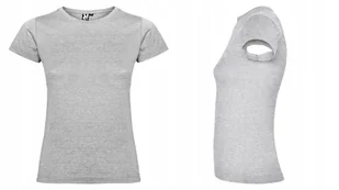 T-shirt Koszulka Damska MIĘKKA BAWEŁNA Roly JAMAICA 6627 SZARY HEATHER S - Koszulki i topy damskie - miniaturka - grafika 1