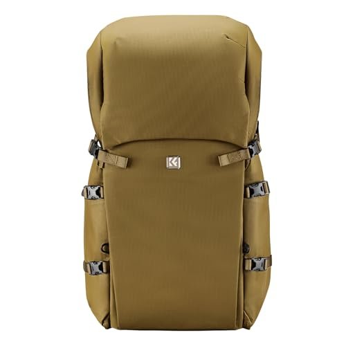 K&F Concept Plecak na aparat, torba na aparat o dużej pojemności, wodoodporna torba na aparat DSLR, bardzo duża torba fotograficzna (XL-khaki, XL)