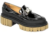 Półbuty damskie - Półbuty Simen 5615A Gumato 078/N Czarny - SIMEN - miniaturka - grafika 1