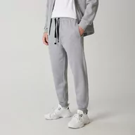 Spodnie męskie - Sinsay - Spodnie jogger - Jasny szary - miniaturka - grafika 1