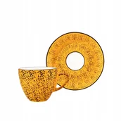 Filiżanki - Filiżanka do herbaty kawy porcelanowa żółta 300ml i spodek 15cm Wilmax - miniaturka - grafika 1