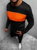 Bluzy męskie - BLUZA MĘSKA CZARNO-POMARAŃCZOWA OZONEE JS/2020/32Z - Ozonee - miniaturka - grafika 1