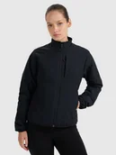 Kurtki i kamizelki sportowe damskie - 4F Kurtka puchowa trekkingowa z wypełnieniem syntetycznym damska - czarna L - miniaturka - grafika 1