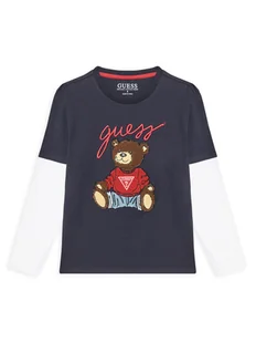Guess Bluzka L4BI13 I3Z14 Granatowy Regular Fit - Bluzki damskie - miniaturka - grafika 1