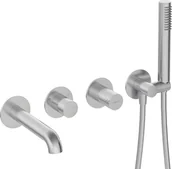 Baterie wannowe i prysznicowe - Deante Bateria wannowa 4-otworowa podtynkowa Silia Hexa stal BHS_F18P - miniaturka - grafika 1