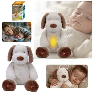 Zabawki interaktywne dla dzieci - Szumiący Miś Piesek Pluszak 5w1 Przytulanka Oddychająca USYPIANKA Czujnik Snu - miniaturka - grafika 1