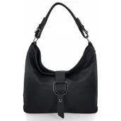 Torebki damskie - Klasyczna Torebka Damska Na Ramię firmy Herisson 16B376 Czarna - miniaturka - grafika 1