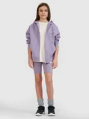 Spodnie i spodenki dla dziewczynek - 4F Legginsy kolarki dzianinowe dziewczęce - fioletowe 128 (7-8 lat) - miniaturka - grafika 1