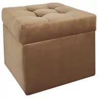 Pufy i podnóżki - Nowoczesna otwierana pufa 45x45 cm w kolorze beżowym - miniaturka - grafika 1