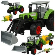 Samochody i pojazdy dla dzieci - Traktor rolniczy Ciągnik z cysterną i spychaczem Maszyna Rolnicza Z1102 - miniaturka - grafika 1