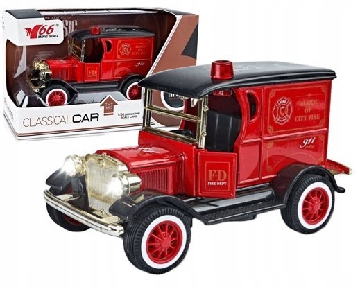 Auto Vintage Retro Austin 1927 Straż Pożarna Napęd Pull-Back Efekty Dźw/Świ