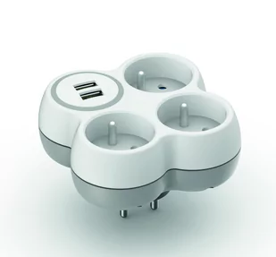 HBF Rozgałęźnik potrójny16A + 2 porty USB 190728 190728 - Przedłużacze i rozgałęźniki - miniaturka - grafika 4