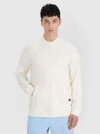 Bluzy męskie - 4F Bluza dresowa nierozpinana bez kaptura męska - biała L - miniaturka - grafika 1