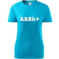 Koszulki i topy damskie - Damska Koszulka z Nadrukiem grupa krwi ab rh+ Honorowy Dawca Krwi Prezent turkusowy L - miniaturka - grafika 1