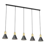 Lampy sufitowe - Rosa lampa wisząca 5xE27 czarna/złota 1388/5 - miniaturka - grafika 1