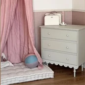 Komody dla dzieci - Komoda retro babushka 3 szuflady oliwka - miniaturka - grafika 1