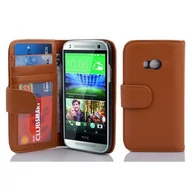 Etui i futerały do telefonów - Cadorabo cador Abo  Book Style etui do HTC One Mini (2. gen. M8)  Case Cover pokrowiec ochronny z 3 kieszenie na karty kredytowe, koniakowo-brązowy DE-101056 - miniaturka - grafika 1
