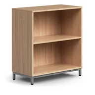Regały biurowe - Regał QBUS, 1 półka, nóżki, 868x800x400 mm, srebrny, dąb - miniaturka - grafika 1