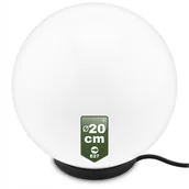 Lampy ogrodowe - Lampa Ogrodowa KULA BIAŁA 20CM NAZIEMNA do LED E27 ZEWNĘTRZNA IP65 UV - miniaturka - grafika 1