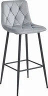Taborety i hokery - Leobert Hoker NADO - aksamit srebrno-szary / nogi czarne x 3 - miniaturka - grafika 1