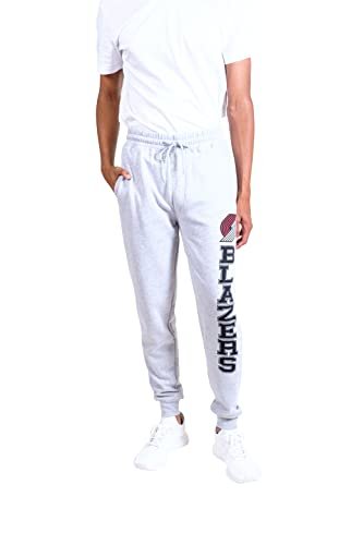 Ultra Game NBA Official Men’s Super Soft Game Day Jogger Sweatpants - Unisex, Portland Trail Blazers, Heather Gray, Large