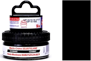 CZARNA Pasta do butów ze skóry licowej WOSK Krem do obuwia APLIKATOR Gąbka - Środki do obuwia i ubrań - miniaturka - grafika 1