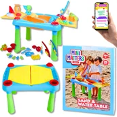 Zabawy w naśladowanie dorosłych - STOLIK WODNY DO ZABAWY PIASKIEM I WODĄ PIASKOWNICA ZABAWKI DO OGRODU PIASKU PREZENT DLA DZIECI + EBOOK - miniaturka - grafika 1