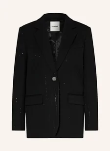 Sandro Blezer Z Cekinami schwarz - Marynarki i żakiety damskie - miniaturka - grafika 1