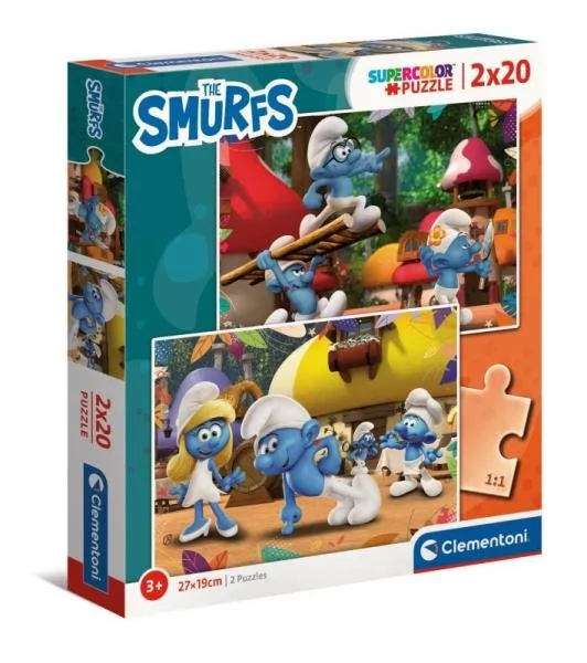 Puzzle 2x20 Super Kolor Smerfy - Clementoni