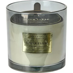 Świeczka w szkle Black & Gold, Black tabac, 870 g - Świece - miniaturka - grafika 1