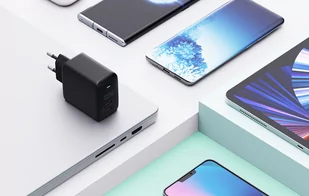 Ładowarka sieciowa Aukey PA-B4T,  2xUSB-C, 45W  (czarna) - Ładowarki do telefonów - miniaturka - grafika 3