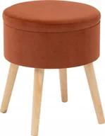 Taborety i hokery - Atmosphera Taboret welurowy ze schowkiem TESS, kolor antracytowy - miniaturka - grafika 1