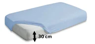 Prześcieradła - Wysokie prześcieradło Jersey 90x200x30 Premium z gumką jasnoniebieskie Matex - miniaturka - grafika 1