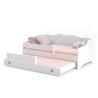 Łóżka dla dzieci i młodzieży - Łóżko podwójne EMMA z szufladą i barierką 160x80 szary uchwyt - miniaturka - grafika 1