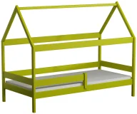 Łóżka dla dzieci i młodzieży - Łóżko Domek Sosnowe 200x90 Materac Stelaż Barierka - miniaturka - grafika 1